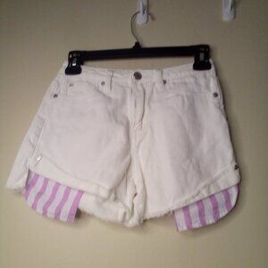Habitual Kid Shorts Girls 12 High Rise Ritual Short Raw Hem Denim White